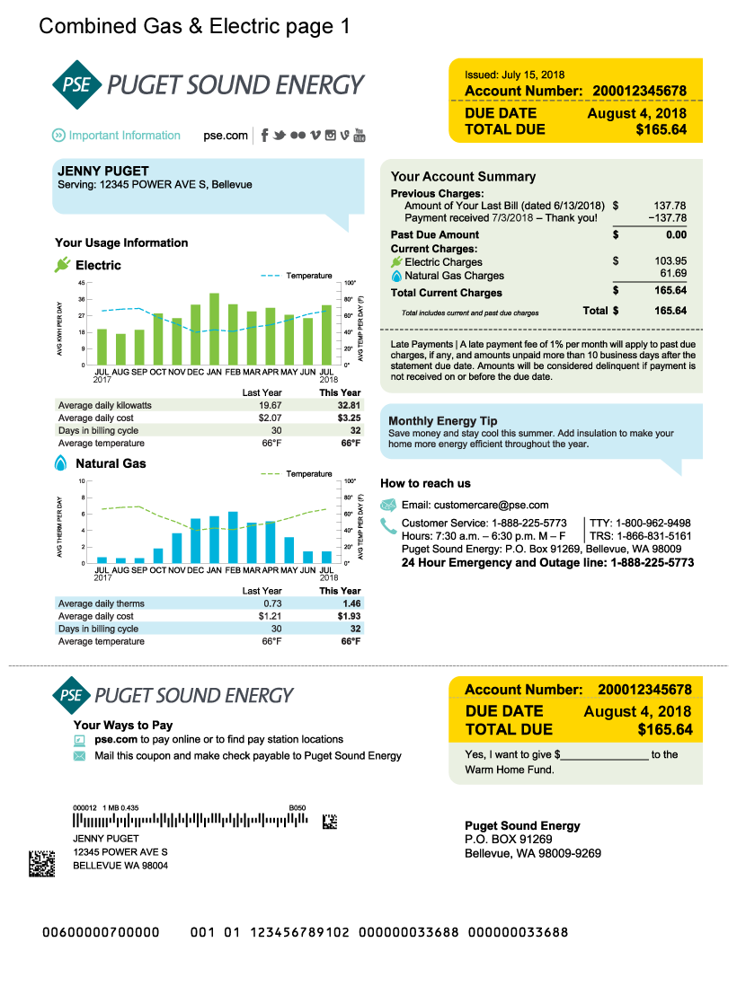 Pse How To Read Your Pse Bill Statement