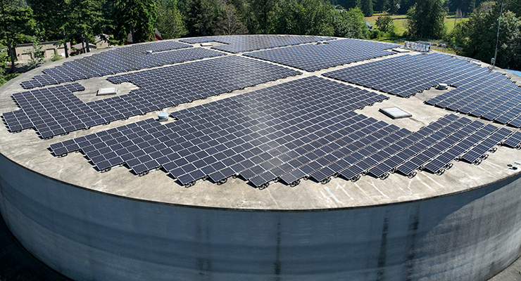 City of Bonney Lake participates in the PSE Community Solar program with new solar panels on the city water tank