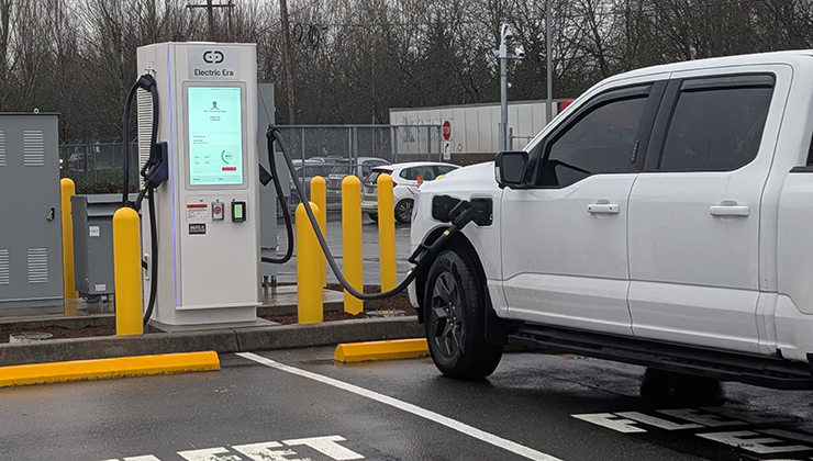 Electric pickup at Electric Era charging station