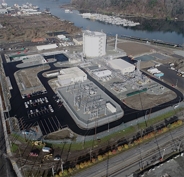 Aerial view of Tacoma LNG facility