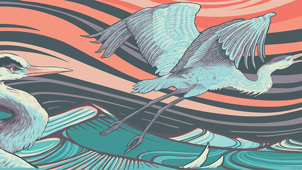 Blue Herons by Gretchen Leggitt
