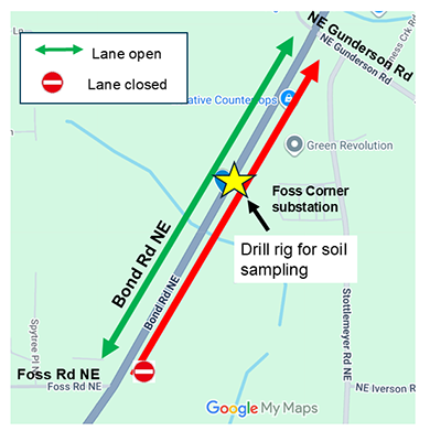 Foss Corner substation upgrades Map