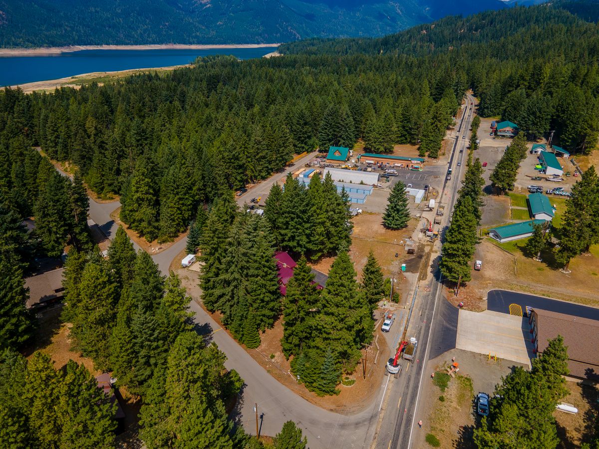 Aerial view of undergrounding in Ronald