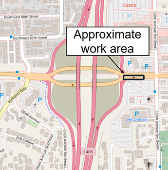NE 85th ST Gas Relocation Approximate Work Area