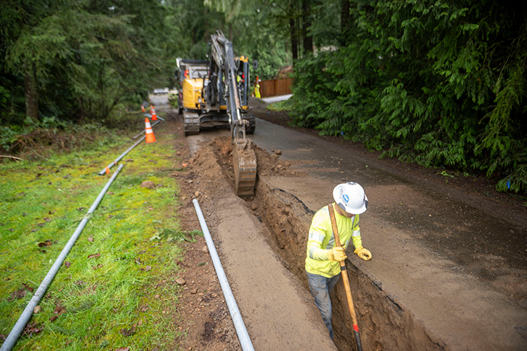 Cable remediation project near Lake Tapps, Pierce County 