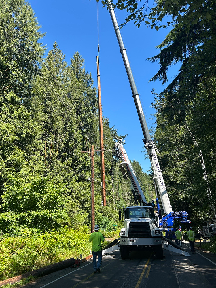 Pole replacement in Olalla, Kitsap County