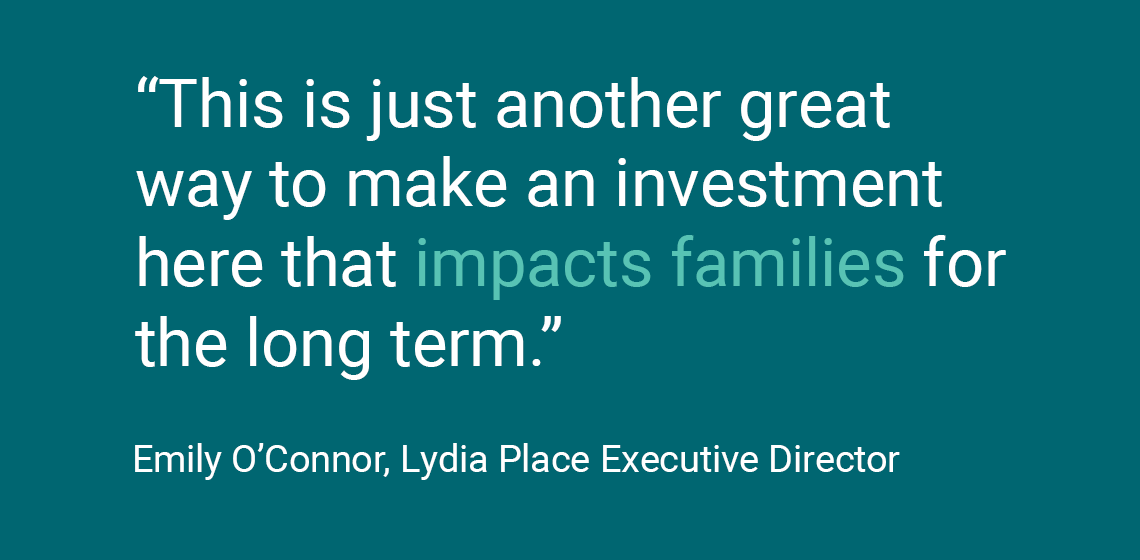 Emily O'Connor, directora ejecutiva de Lydia Place