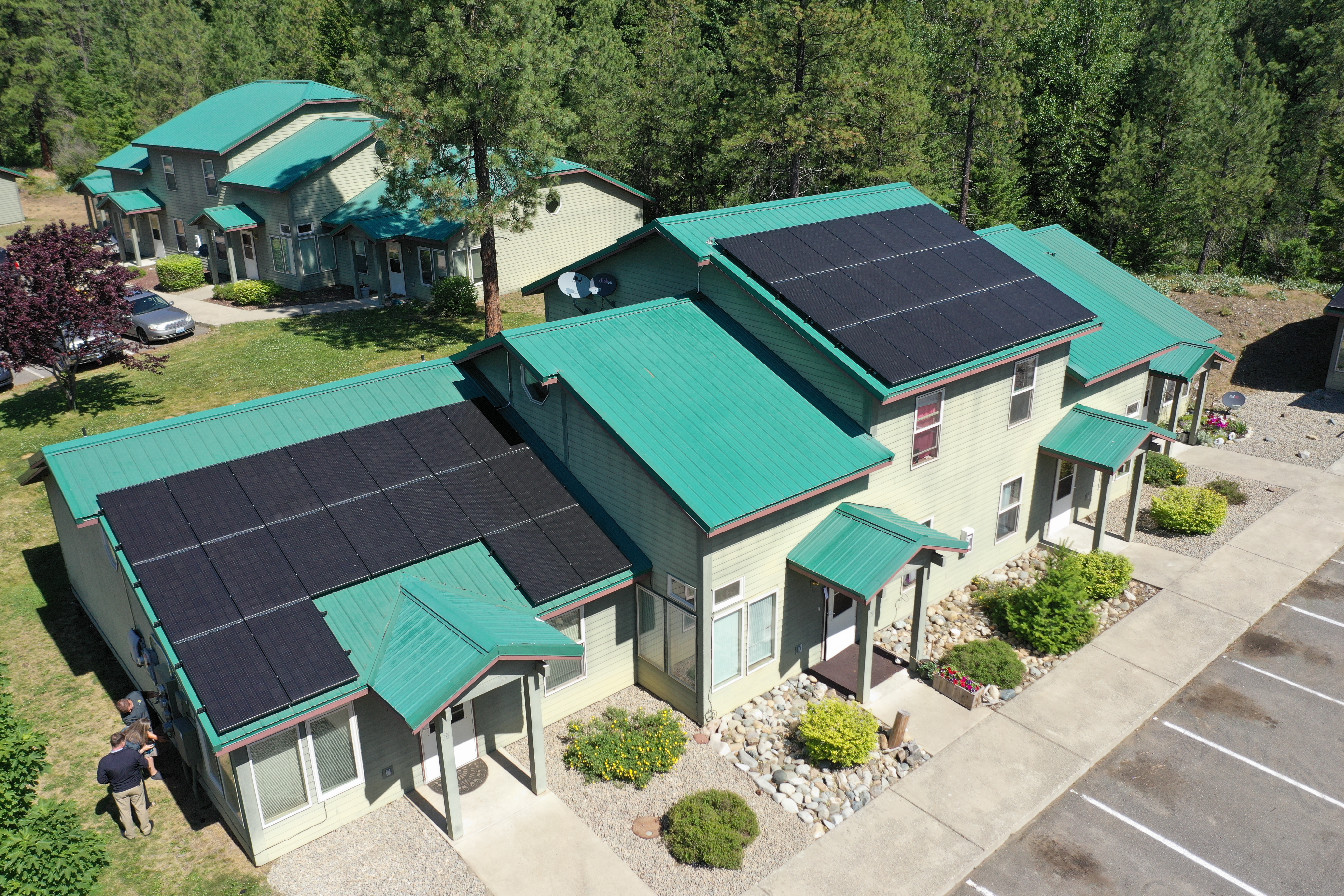 Aerial view of HopeSource solar panel array